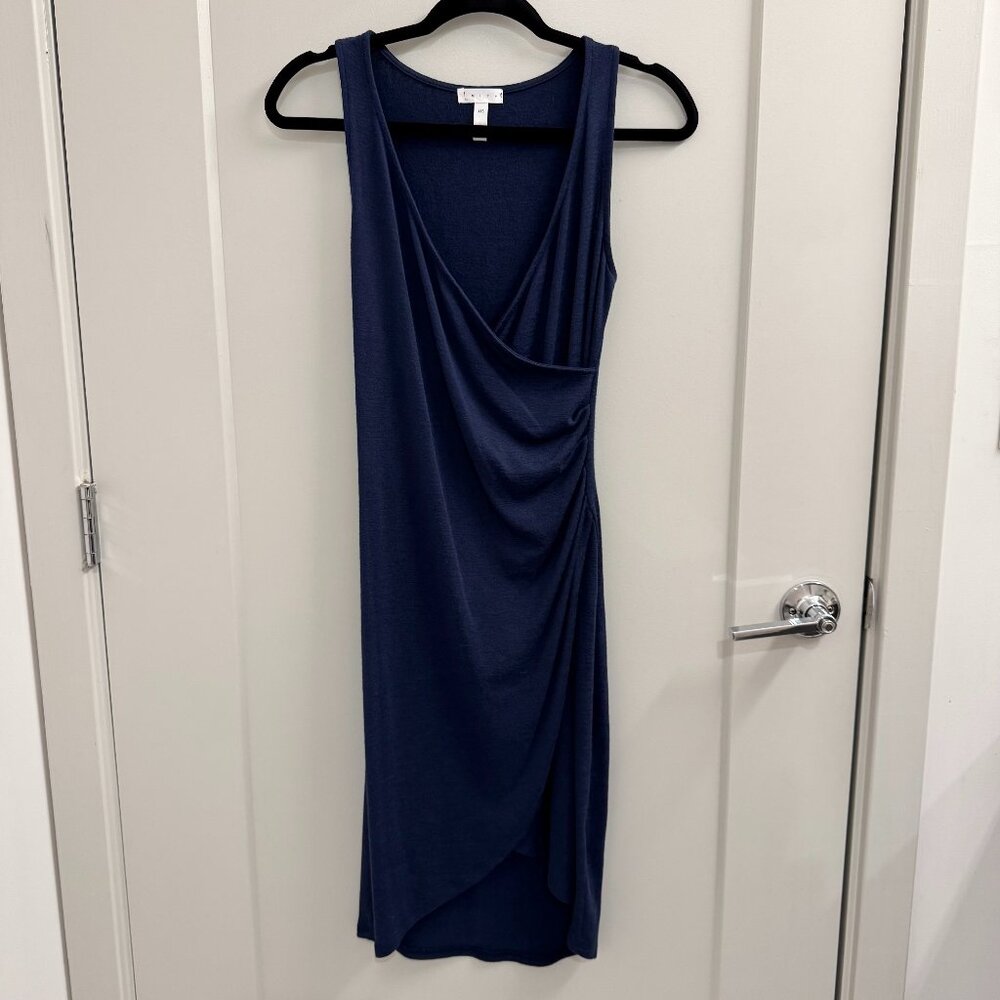 New Women's Leith Size XXS Navy Blue Midi V Neck Midi Dress